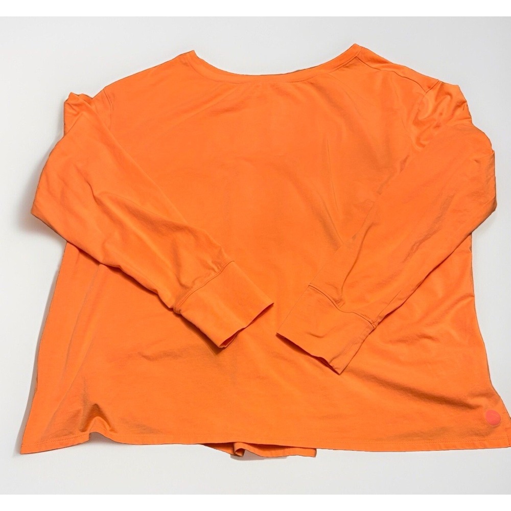 LL BEAN Beyond Soft Tee Pleated Back Long Sleeve Cotton Modal Spandex Women's XL